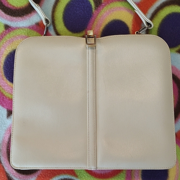 VINTAGE DOFAN Cream Leather Tote Circa 1940-1950's Gorgeous EUC - Picture 5 of 16